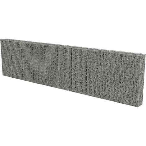 Maison Exclusive - Gabionenwand mit Abdeckung Verzinkter Stahl 60