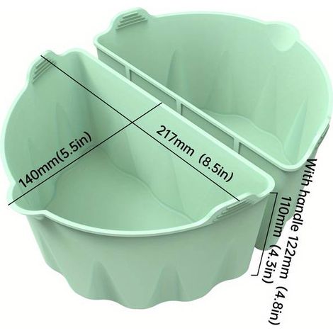 2-in-1 Silikon-Trennwände für 6-, 7- und 8-Quart-Oval-Schongarer, wiederverwendbar, lebensmittelecht, Küchenzubehör