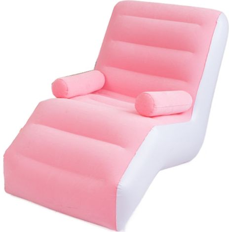 Ménage Pompe À Air Gonflable Chaise Longue Chaise Longue Canapé pour Salon Chambre Voyage En Plein Air Camping Pique-Nique (Rose) (1/2)