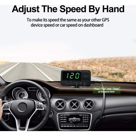 Compteur de vitesse GPS numérique HUD pour voiture, camion, moto et SUV avec alerte d'excès de vitesse et alarme de fatigue, affichage tête haute. (1/5)