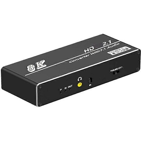 Convertisseur audio/extracteur HDMI 8K 60 Hz compatible avec entrées coaxiales, optiques, Toslink et AUX 7.1/5.1/2.0, HDCP 2.3 et prise UE. (1/5)