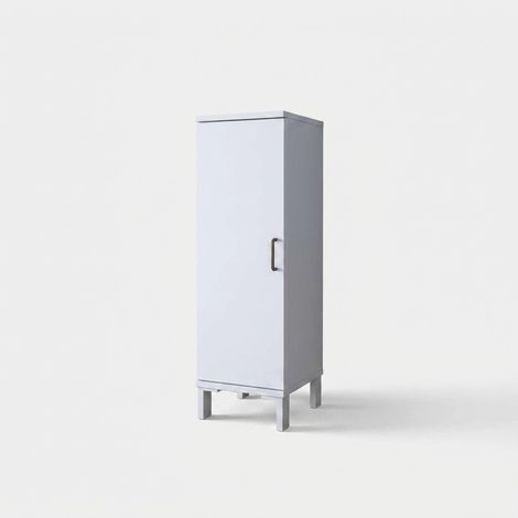 Colonne de salle de bain gain de place avec porte et étagères Lounge (1/4)