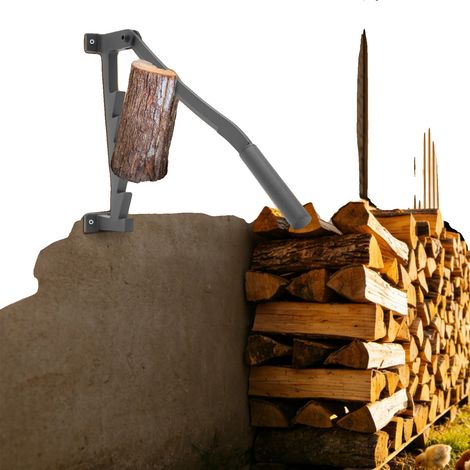Rajadora de leña manual, acero al carbono de alta calidad, 56,7 cm de largo, mango de 15,6 cm, hoja de 40,5 cm, para montaje en pared o sobre soporte. (1/5)