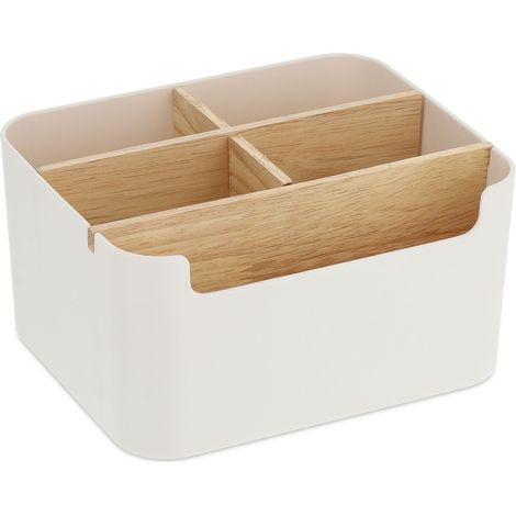 Organizador de escritorio moderno 9,5 x 18 x 15 cm para bolígrafos y productos cosméticos de bambú natural 130011870 (1/4)