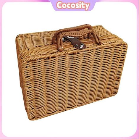 Boîte de rangement - COCOSITY - Mini Valise - Rotin PE - Léger - Pour pique-nique (1/5)