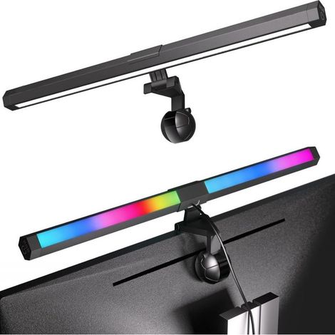 Lampe de bureau LED 40cm avec lumière ambiante RGB – 15 modes d'éclairage – Protection oculaire – Réglage tactile de la luminosité (1/5)