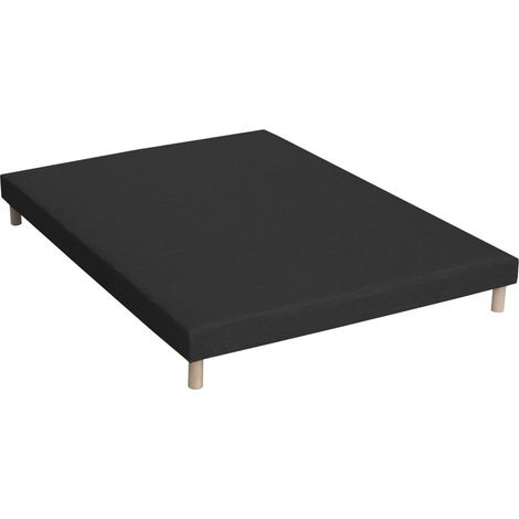 Sommier tapissier à lattes gris anthracite 12 cm Made in France 160 x 200 cm (1/3)