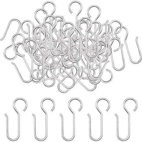 Crochets agrafes pour Rideaux,100 pièces Crochets Rideaux Rail,Crochet pour Rideau en Zinc à Usage intensif,pour Les Rideau de Porte,etc(1.3in) (1/5)