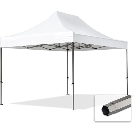 4x4 m Tonnelle pliante - Acier, anti-feu, blanc
