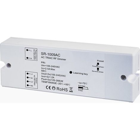 AC TRIAC Controller – monochrom & DMX dimmbar – zwei Kanäle 1,2