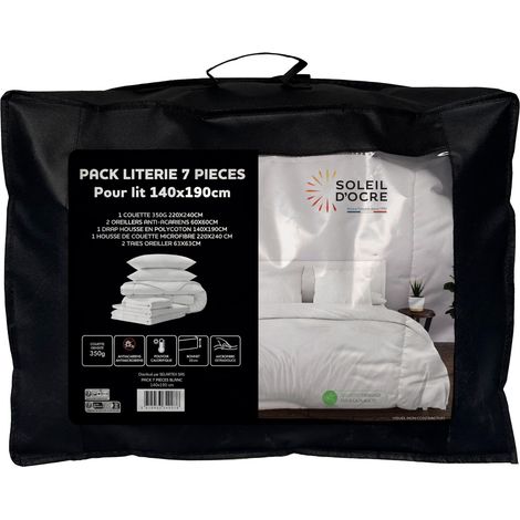 Ensemble Couette et Parure 7 Pièces Boheme Blanc pour lit en 140x190 cm (1/5)