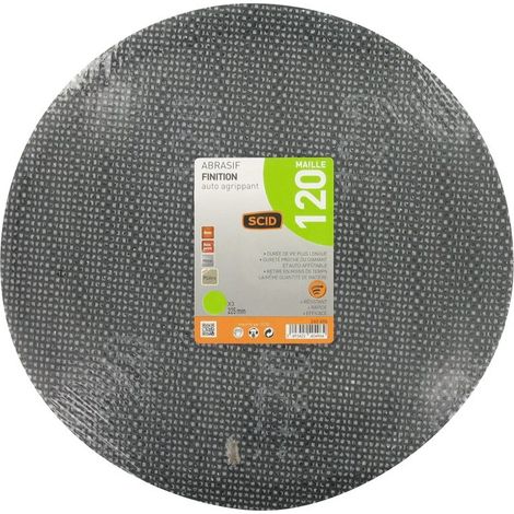 Disque maille - SCID - diamètre 225 mm - auto-agrippant - Grain 120 - Vendu par 3