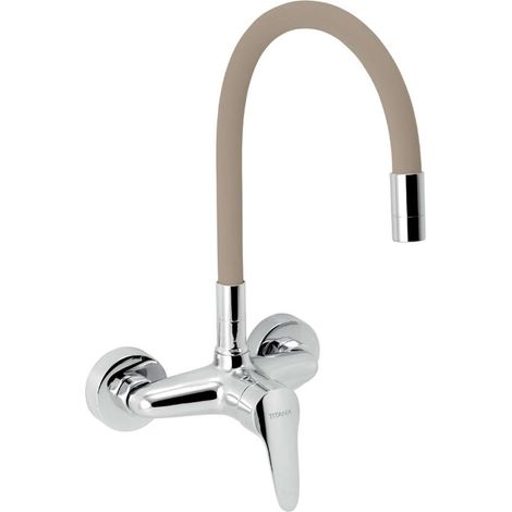 Novaservis Titania Iris - Grifo de fregadero con brazo flexible, beige/cromo 94480,0BE (1/2)
