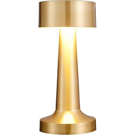 Lampe de table LED sans fil - LED vintage rechargeable - Capteur tactile - Veilleuse - 3 couleurs - Luminosité - Variation - Pour bar, restaurant, chambre à coucher, lampe de chevet Doré (1/5)