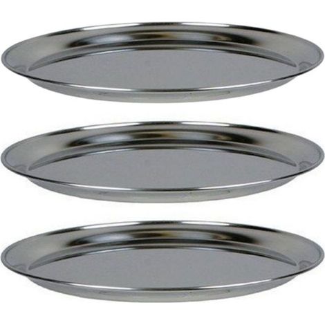 3 plateaux de fruits de mer en inox Ø 36 cm (1/2)