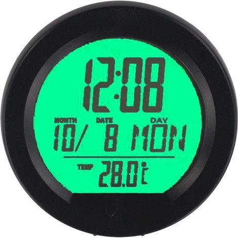 Beyamis Horloge voiture solaire verte - Thermomètre LCD vibration (1/5)