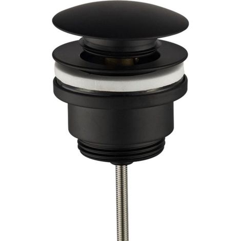 Bouchon de vidange de luxe à clic, 3,2 cm, noir mat (1/2)
