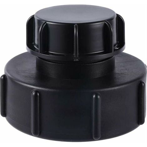 Adattatore IBC da S100x8 a S60x6 con filettatura grossa, dotato di tappo. Compatibile con serbatoi IBC per valvole di raccolta dell'acqua piovana. Ideale per rubinetti e tubi da giardino. (1/4)