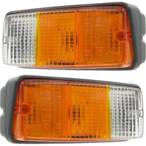 Oc-Pro – Lot de 2 feux avant tracteur 160x70x71mm – Feu de position et clignotant – Entraxe 58mm – Éclairage efficace pour sécurité routière
