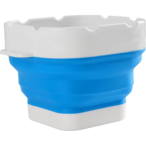 Lave-pinceaux pliable professionnel avec fond renforcé en silicone et planche à récurer, idéal pour débutants, couleur bleu (1/5)