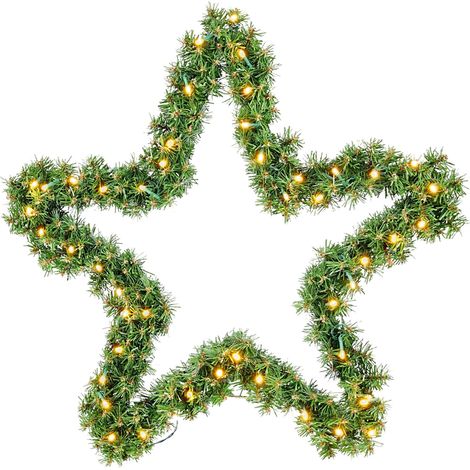 Salcar Weihnachtsgirlande mit Licht 40 cm Tannengirlande mit Batterie und Weihnachtsstern (1/5)
