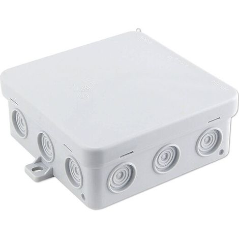 Feuchtraum Kabel-Abzweigdose Aufputz 100 x 100 x 43 mm - IP54 - VDE-geprüft - aus PE grau