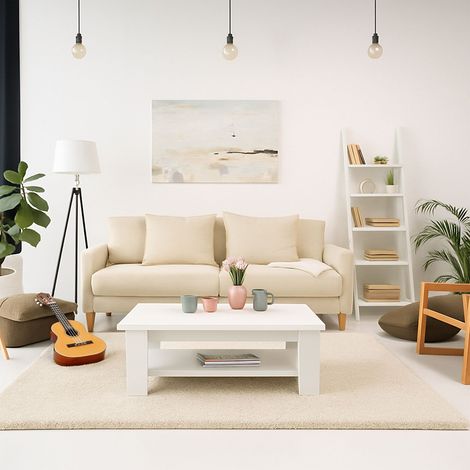 Couchtisch mit unterer ablage - modernes design leicht zu reinigen
