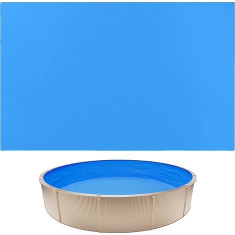 Ducha ovalada para piscina de 3,6 x 7,3 metros, revestimiento para piscinas elevadas de 122-137 cm, vinilo resistente, para piscinas de acero, redonda de 350 x 120 cm y 0,8 mm de espesor. (1/2)