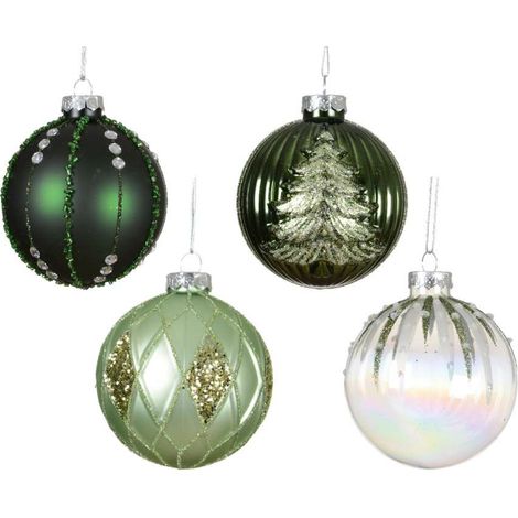 Decoris Pallina Natalizia in Vetro - Brillante ed Elegante - 8cm (1/2)