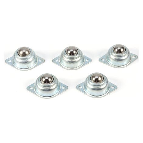 5 roulements à billes universels en acier et fer, montés sur rouleaux, à 2 trous (1/5)