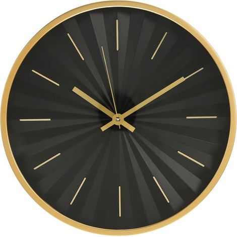 Horloge Murale Silencieuse sans Tic-Tac, Pendules Murales Design Moderne, Pendule Murale Cuisine, Horloge Murale sans Chiffres, Horloge Murale Salle de Bain Salon(Noir-30cm) (1/5)