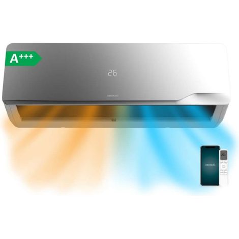 Cecotec Aire Acondicionado Split AirClima 12000 Wind Connected A+++. Inverter, 12000 BTU, Eficiencia A+++, Wi-Fi App