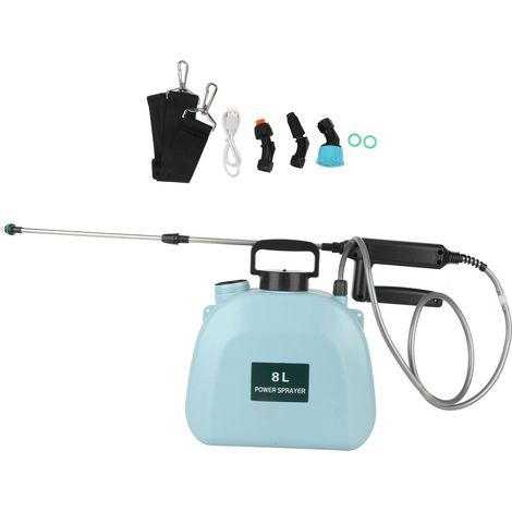 Pulvérisateur électrique 8 L, poignée antidérapante, alimenté par batterie 2 000 mAh, avec bandoulière, pour usage domestique (1/5)