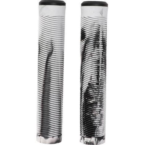1 paire de poignées de guidon de vélo de 16 cm en caoutchouc TPE souple antidérapant pour vélo à pignon fixe, gris et noir. (1/5)