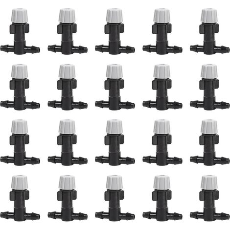 20 Sprinklerköpfe, verstellbare Sprühdüse, T-Stücke, 4-mm- und 7-mm-Schlauch, Garten- und Terrassenbewässerung (1/5)