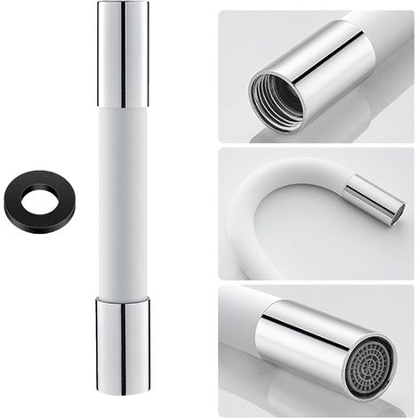 Rallonge de robinet en silicone rotative à 360°, tuyau d'extension avec joint étanche, aérateur, pommeau de douche flexible, économie d'eau, pour la cuisine et la salle de bain (1/5)