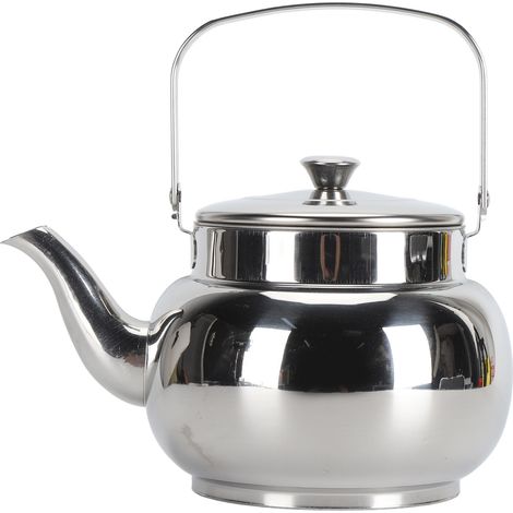 Théière en acier inoxydable avec filtre amovible 1L pour maison et restaurant, design élégant et facile à nettoyer (1/5)