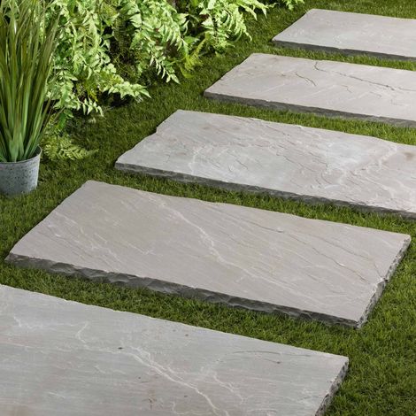 Pas Japonais Pierre Naturelle Grès Kandla - 100x50 cm - Gris