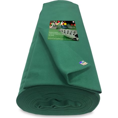 COPRITAVOLO PANNO JACK GIOCO CARTE POKER ACRILICO VERDE A METRO SU MISURA H.cm. 150 CON OLOGRAMMA (1/4)