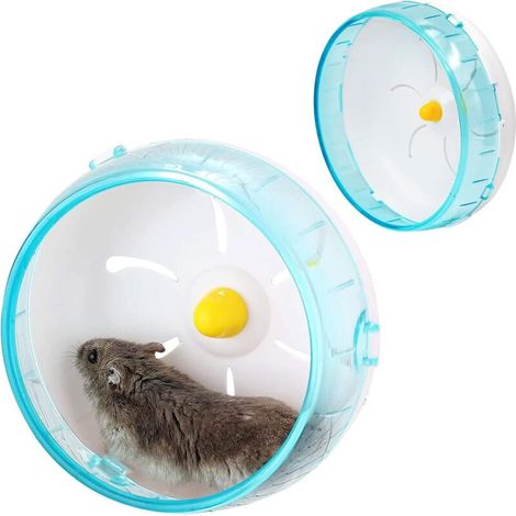 Roue de hamster, roue d'exercice pour hamster, gerbille, souris ou autres petits animaux domestiques (bleu，1Pcs) (1/5)