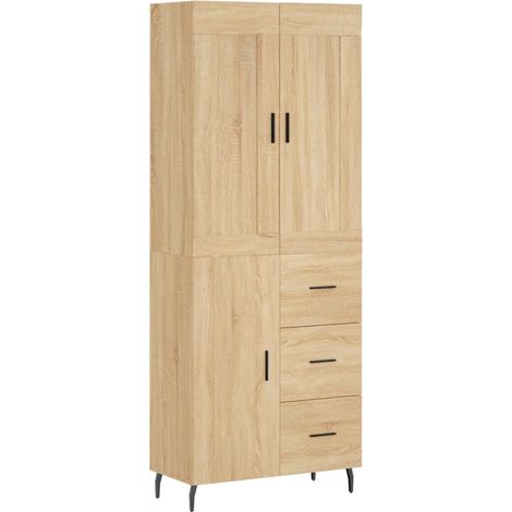 Credenza cassettiera mobile contenitore organizer cucina soggiorno salotto alto sonoma 695 x 34 x 180 cm legno ingegnerizzato marrone 020034169