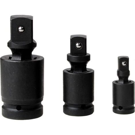 XEPHO 3pcs Set de Cardans à Choc 1/2 3/8 1/4 Adaptateurs Réducteurs avec Système à Bille et Ressort Cardans à Choc Adaptateurs de Douille Pour Douilles et Embouts