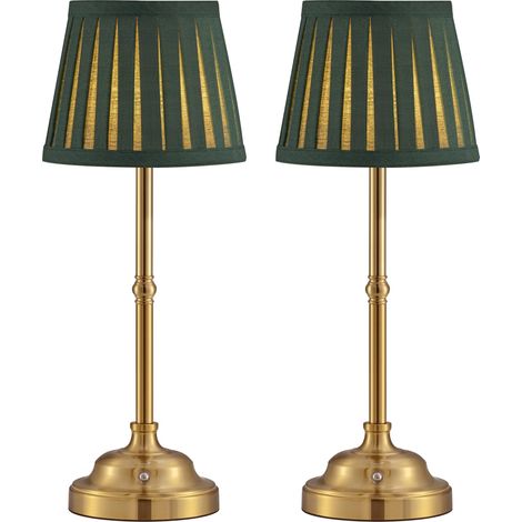 Ensemble de 2 lampes de table LED sans fil, lampe de chevet vintage à intensité variable, lampe de table rétro rechargeable, batterie 4000mAh, convient pour l'intérieur, l'extérieur, le bar [Classe én (1/5)