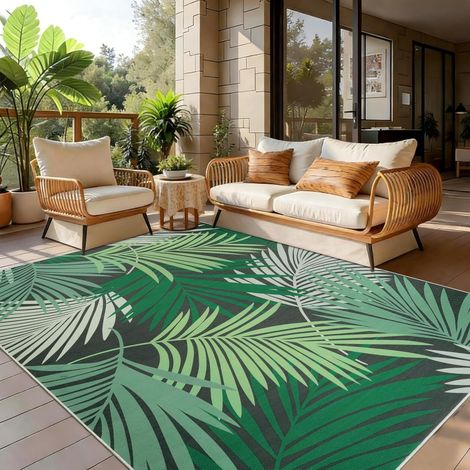 Tapis Intérieur Extérieur Balcon Terrasse 120x170cm Vert Tapis Salon Lavable Tapis Naturel Sisal pour Chambre à Coucher Cuisine Salle à Manger Jardin Arrière-Cour (1/5)