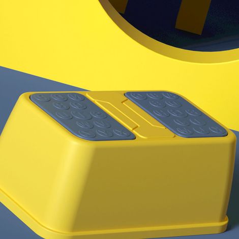 Marchepied de toilette en plastique antidérapant et robuste, anti-basculement, pour bébés et enfants, jaune, 1 couche (1/5)