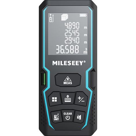 Télémètre laser numérique 50m – Précision ± 2mm – Écran LCD rétroéclairé – IP54 résistant à l'eau et à la poussière – Mesure de surface et volume - 165ft (1/4)