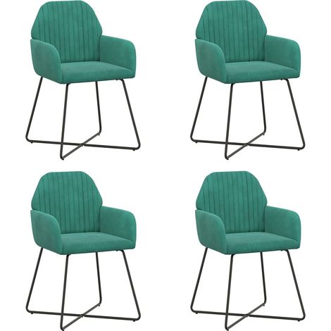 Maison Exclusive - Sedie da pranzo 4 pz Velluto Turchese 55 x 50 x 84 cm (1/5)