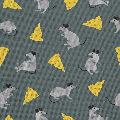 Telas decorativas para exteriores estilo oxford con estampado de ratón y queso. (1/5)
