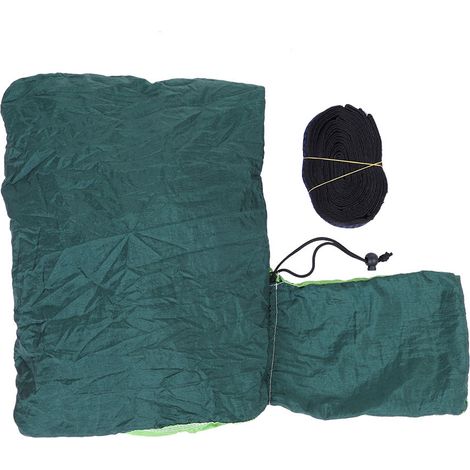 Hamac suspendu extérieur allongé élargi pour camping voyage sieste balançoire (Vert + Vert foncé) (1/5)