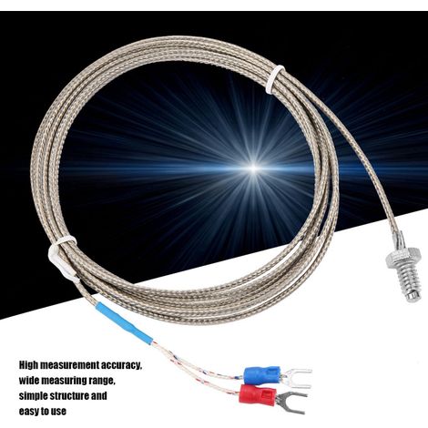 Sonde de mesure de température à filetage M6 BSW de 2 m, câble thermocouple de type K (1/5)